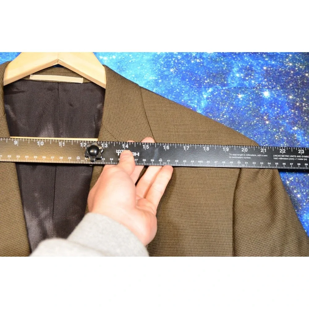 Burberry London Kensington Mens‎ Wool Brown Houndstooth Sport Coat Jacket 46 XLG